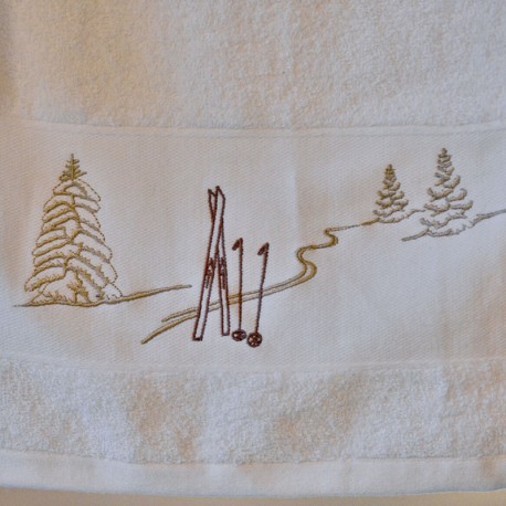 Serviette éponge Trace de Ski 50x100cm.