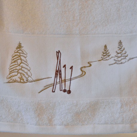 Serviette éponge Trace de Ski 50x100cm