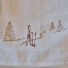 Serviette éponge Trace de Ski 50x100cm.
