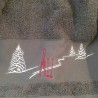 Serviette éponge Gris Trace de Ski 50x100cm