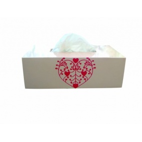 Boite à mouchoirs beige coeur arabesque