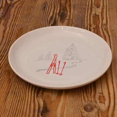 Assiette à dessert ski (Pack de 6)