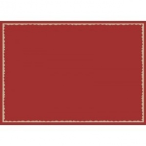 Federa rossa con bordo beige 65x65 cm