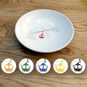 Soup plate with a cable car...
