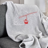 Grey blanket with Cable car