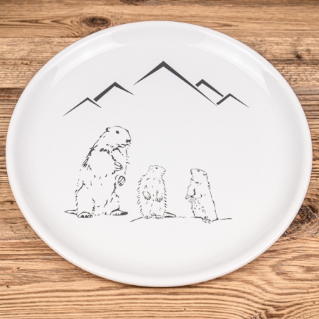 Assiette plate montagne Marmotte