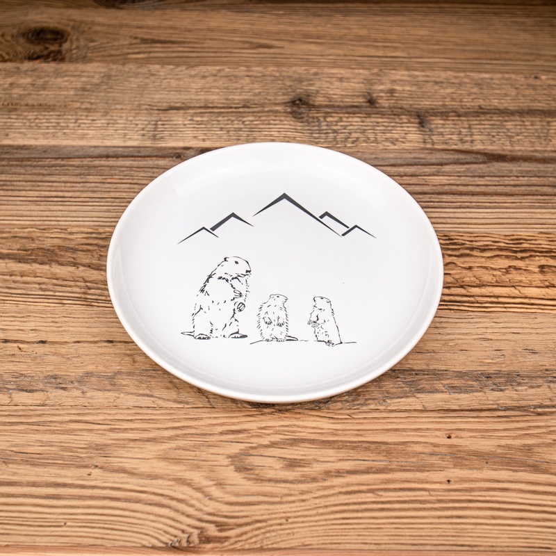 Dessert plates with marmots (pack of 6)