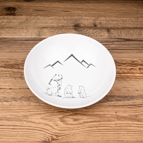 Soup plates with marmots...