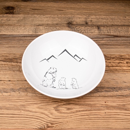 Assiette creuse montagne Marmotte