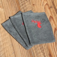 Grey washcloth with a deer 6x8 in (pack of 3)