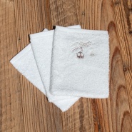 Manopla de baño Blanca - Teleférico (Pack de 3)