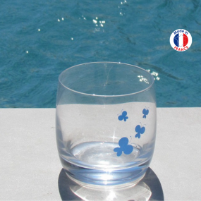 Vaso de agua mariposa azul...