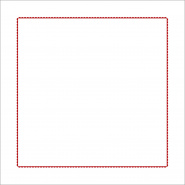 White pillowcase with red edged 26 x 26 in