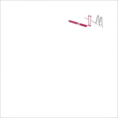 Taie d'oreiller 65x65cm blanche brodée ski