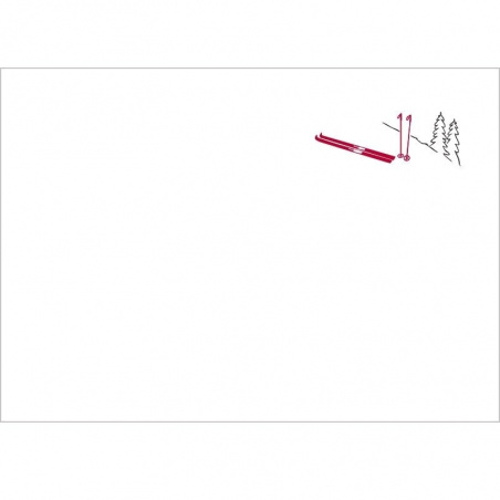 Taie d'oreiller 50x70cm montagne brodée  ski