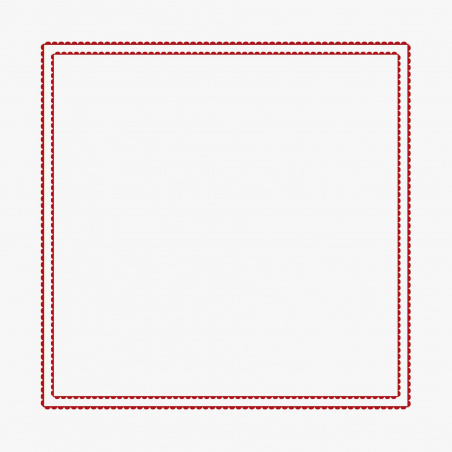 Taie d'oreiller écrue - double liserés rouges