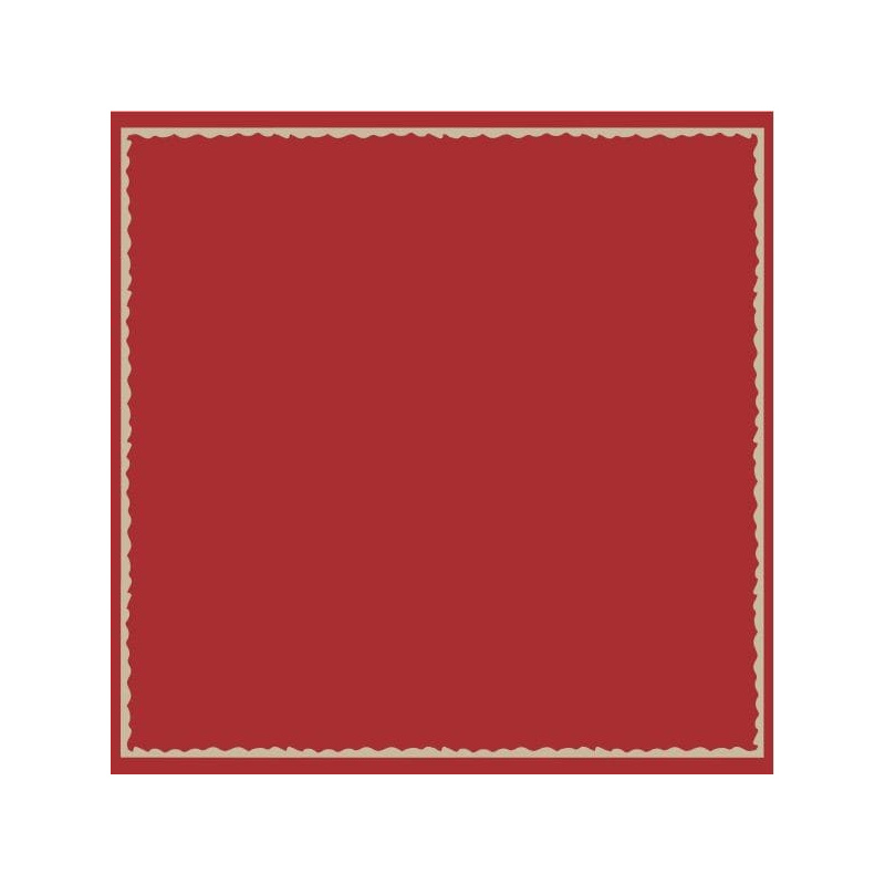 Federa rossa con bordo beige 65x65 cm