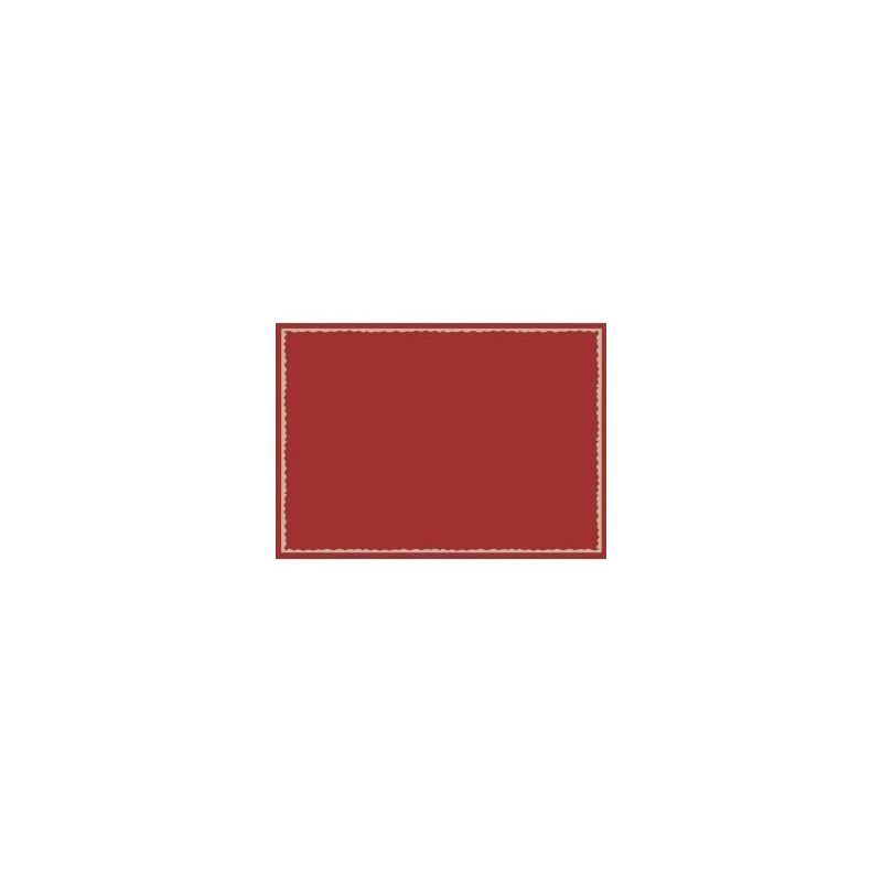 taie d'oreiller rouge liséré beige 50x70