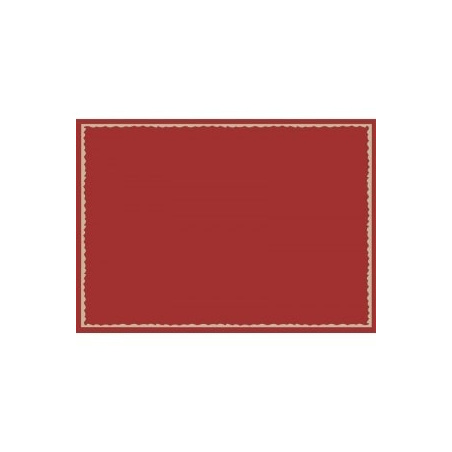 taie d'oreiller rouge liséré beige 50x70
