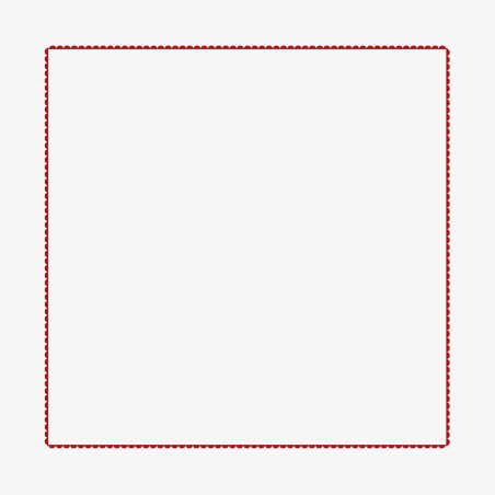 Taie d'oreiller blanche liseré rouge  65 x 65 cm