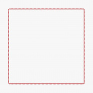 Square white cotton percale pillowcase embroidered with a red border.