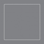 Square gray cotton percale pillowcase embroidered with a white border.