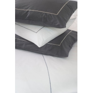 Grey pillowcase with white edged 26 x 26 in