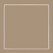 Square taupe cotton percale pillowcase embroidered with a white border.