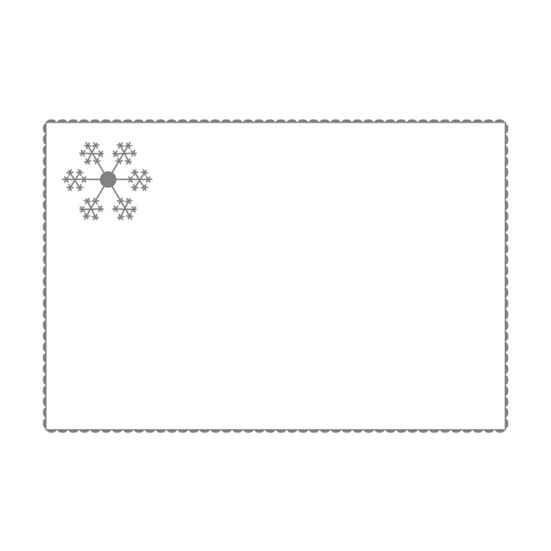 White rectangular pillowcase with grey snowflake 20 x 28 in