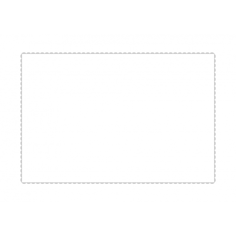 White cotton percale pillowcase embroidered with a gray border.