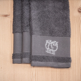 Grey guest towel with sheep...