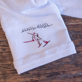Bath towel with skier 50x100cm