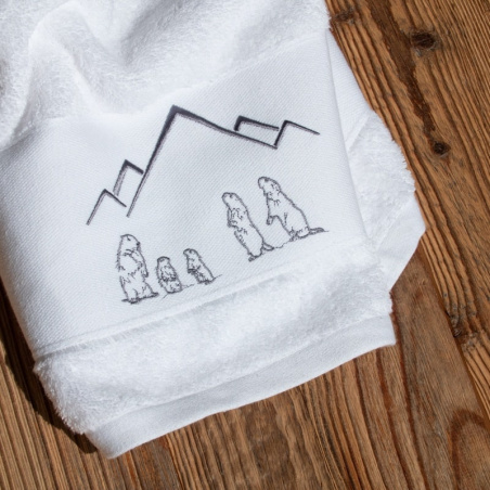 Serviette de toilette marmotte blanc