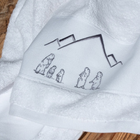 Asciugamano doccia disegno marmotta  70x140cm