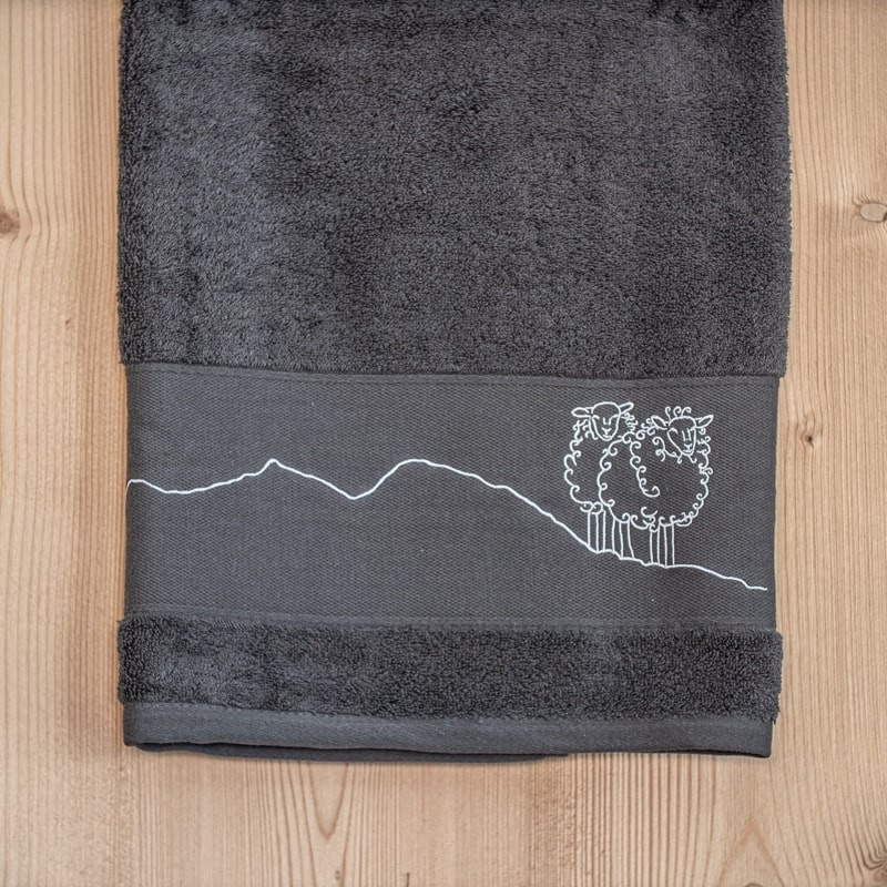 Grey Bath sheet with sheeps 40x60 in