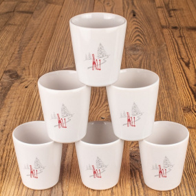 Tazza da caffè con disegno pista da sci (x6)