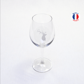 Wine Glass with White deer...