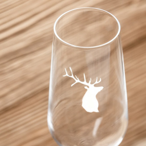 Champagne glasses with white deer (pack of 6)