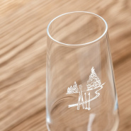 bicchiere da champagne sci bianco