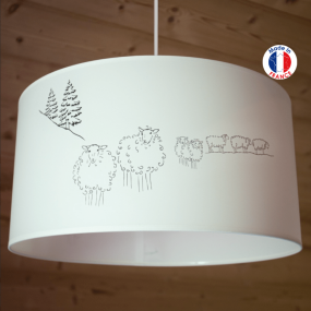 Suspended light with sheep...