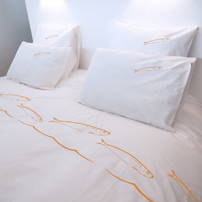 Fish Duvet Cover (white & orange)