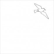 White cotton percale pillowcase with sea-themed design, embroidered with a seagull motif.