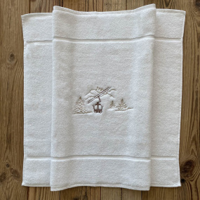 Bath mat with cable car