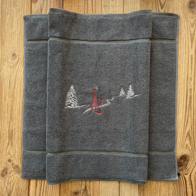 Alfombra de baño gris -...