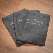 Guanto da doccia grigia motivo Pesce (x3)