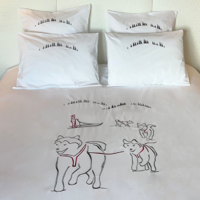 Duvet cover with Sled dogs