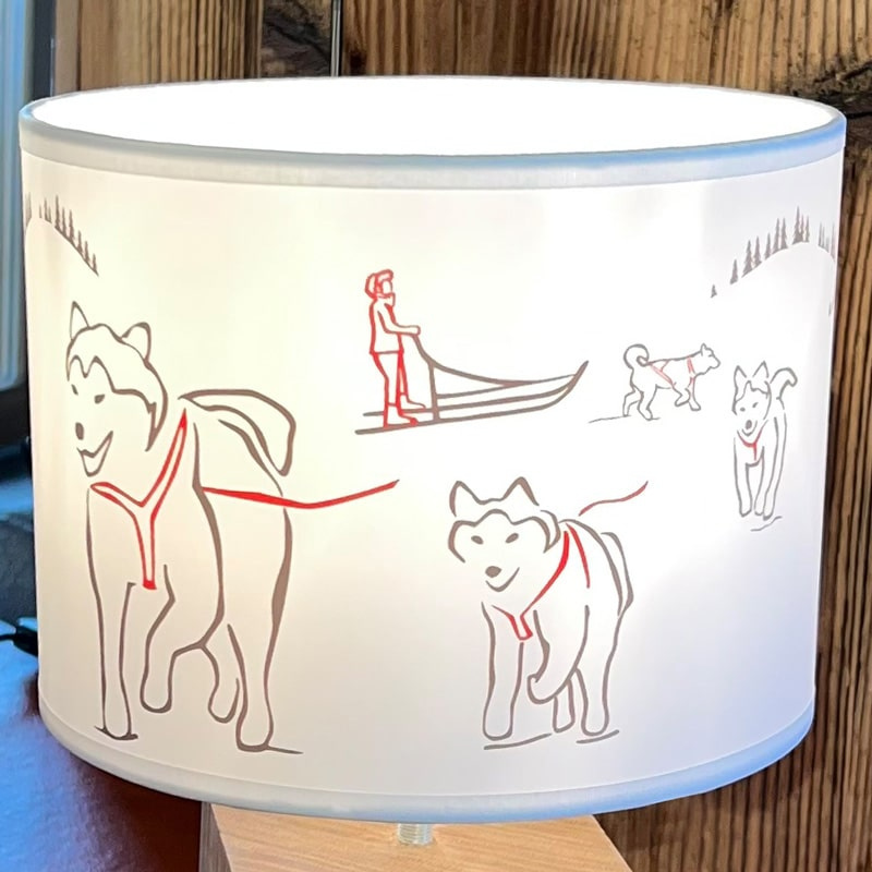 Sled dogs lampshade