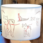 Sled dogs lampshade