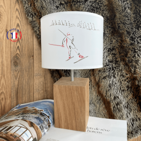 Lamp with cross country skier