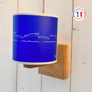 Blue fish wall sconce